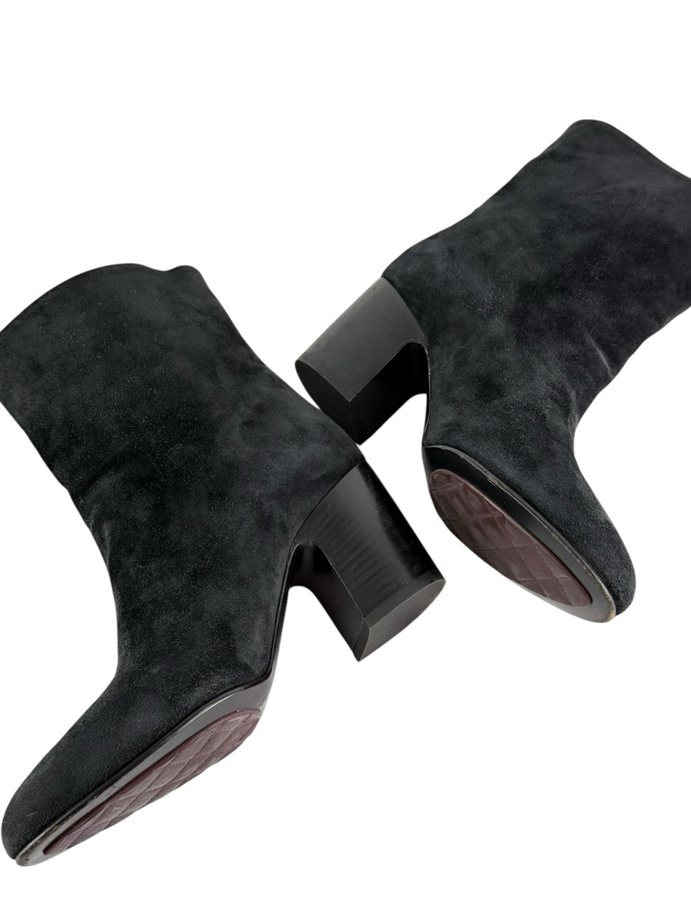 CHANEL Black Suede CC Calfskin Short Boots Made in Italy Marked as 36 - 6US - Picture 11 of 15
